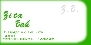 zita bak business card